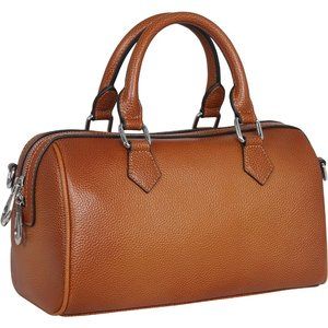 Heshe Women Genuine Leather Brown Top Handle Tote Designer Cross Body Purse